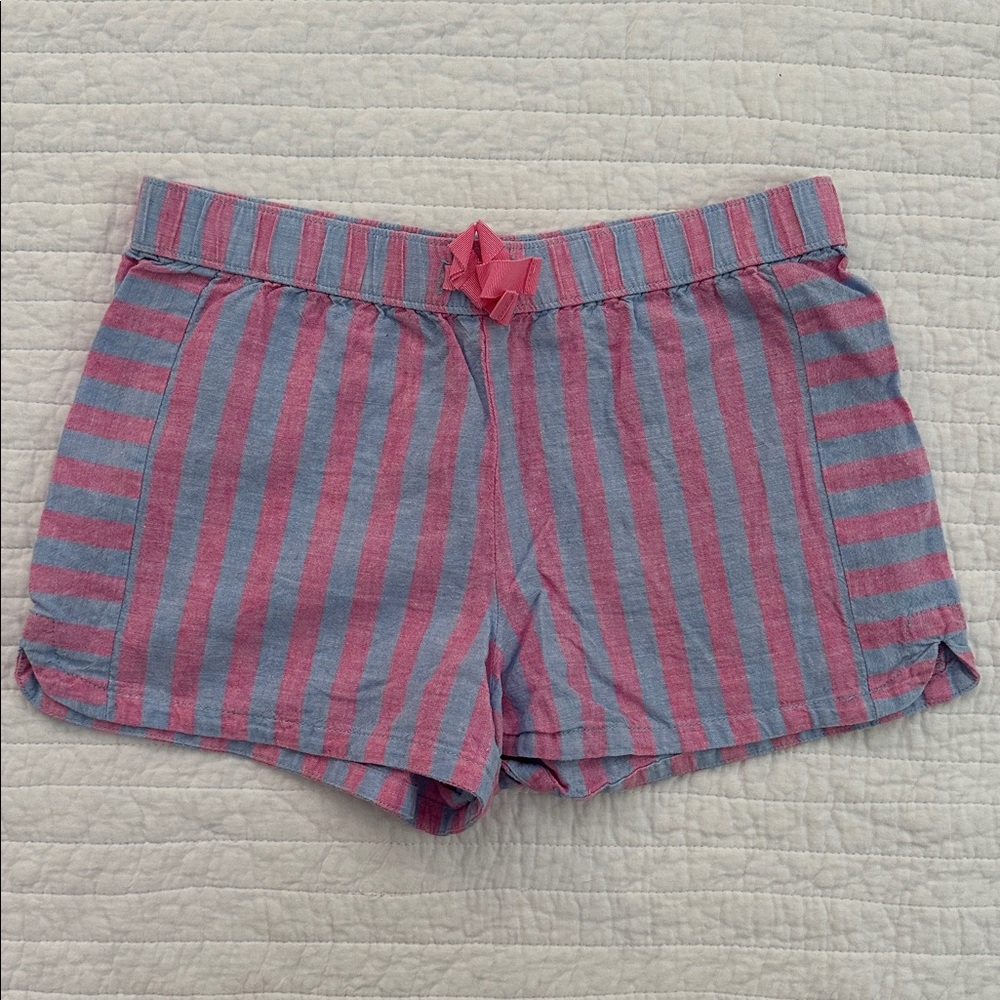 Vineyard Vibes Striped Pink and Chambray Shorts